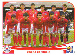 Team Photo South Korea samolepka Panini World Cup 2010 #144